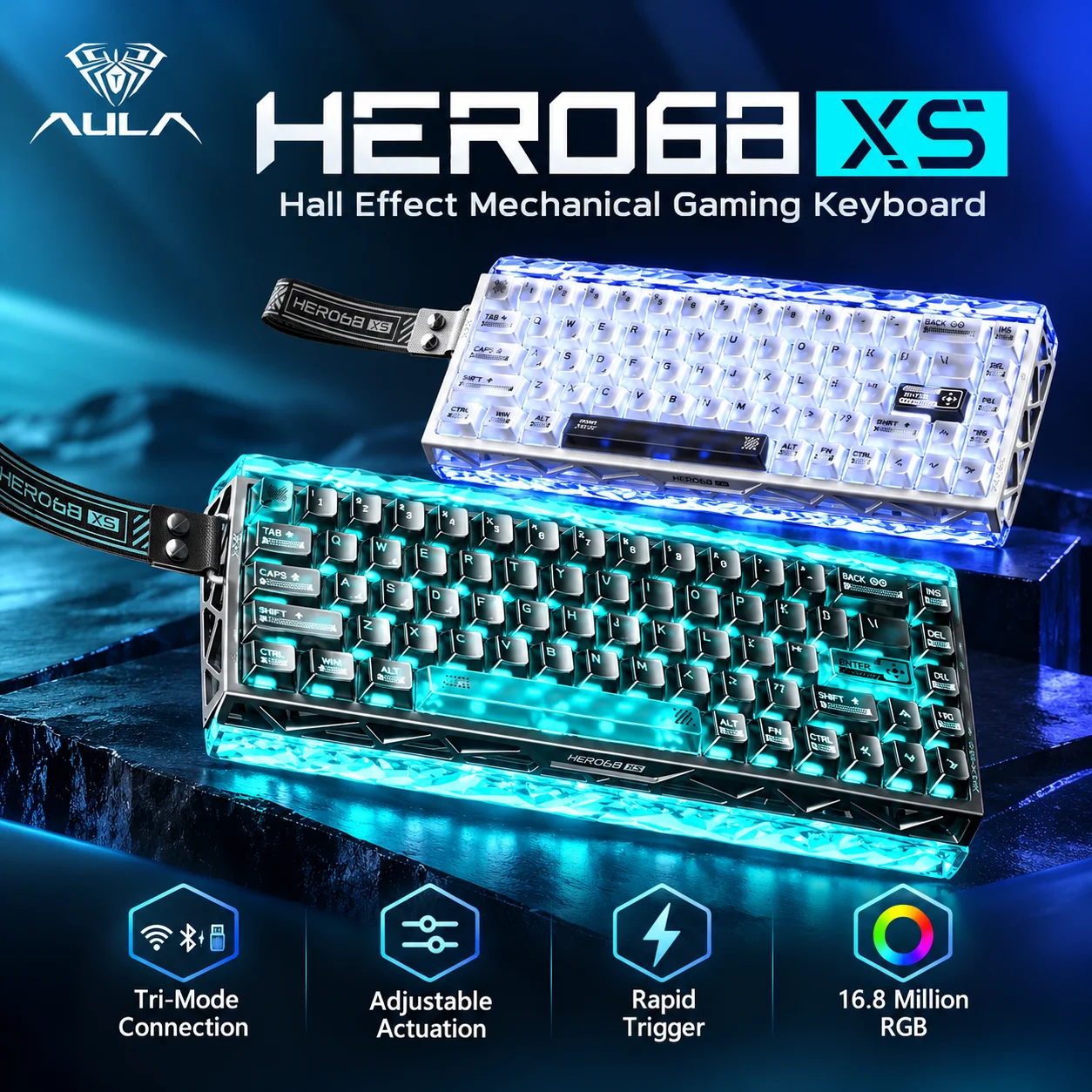 Hall Effect Magnetic Switch Keyboard - Игровая клавиатура AULA Hero68 XS с