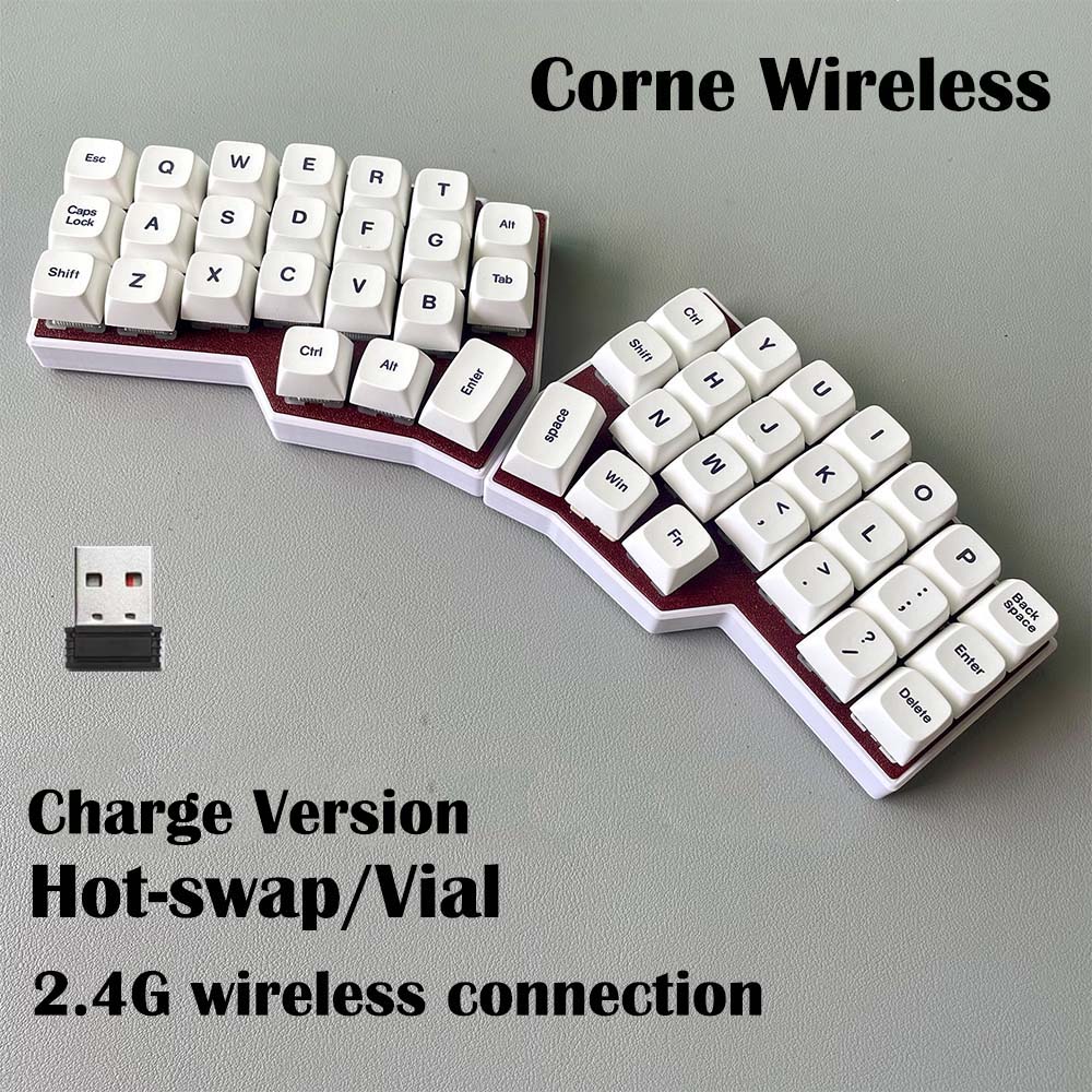 Silent Switch Mechanical Keyboard - CORNE V4 2,4G Беспроводная разделенная эргономичная