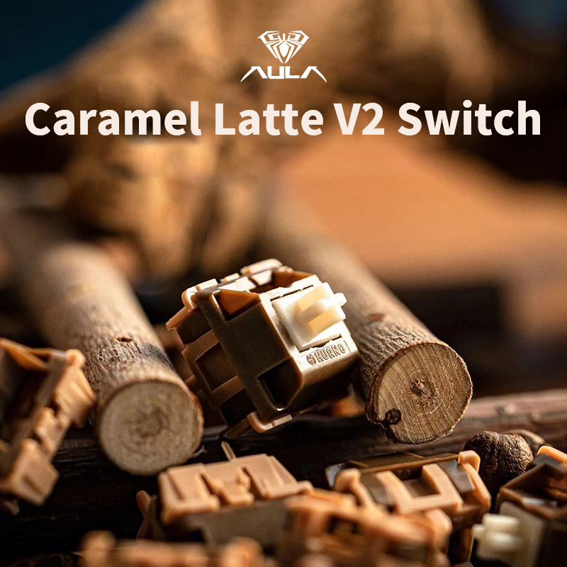 Keyboard Switch Lubed Linear 45G - Переключатель AULA Caramel Latte V2, 45